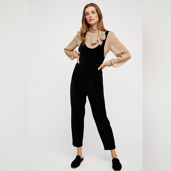 FREE PEOPLE Vera Velvet One-Piece Jumpsuit - Picture 1 of 6